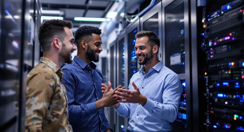 Ses Computers It Support Team Collaborating On Virtualisation Project In Hampshire